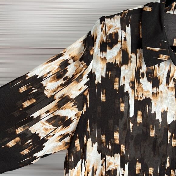 DEREK LAM for Design Nation Long Sleeves Semi Sheer Blouse  Size XL - Picture 4 of 12